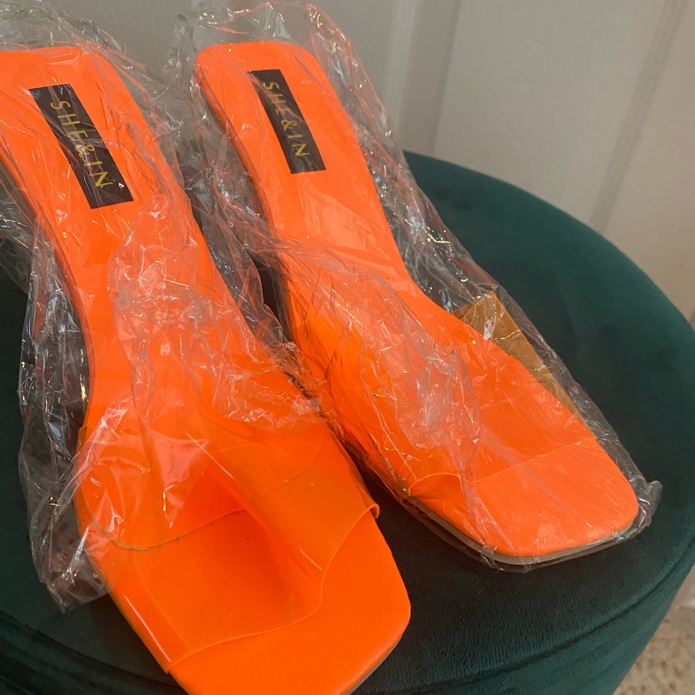 Orange SHEIN block heels